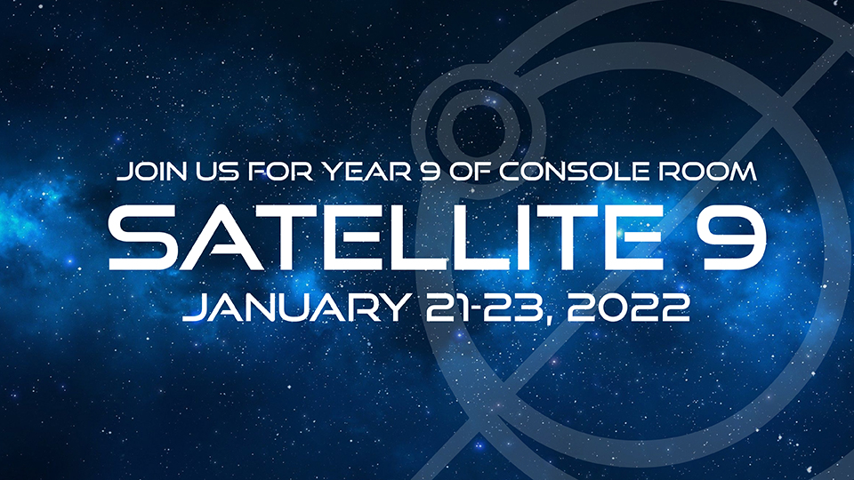 Console Room theme Satellite 9 for Jan 21-23 2022